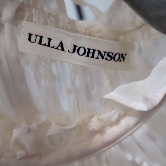 Ulla Johnson Jules Swiss Dot Silk Asymmetric Dress - Picture 9 of 11